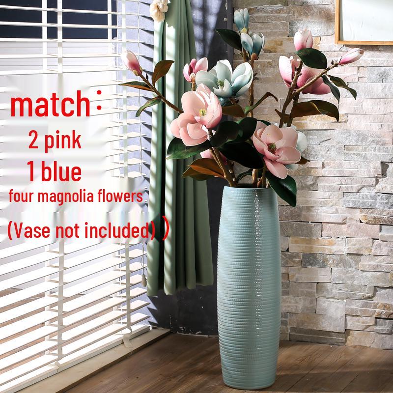 Синяя цзиндэчжэньская керамическая напольная ваза - Высокая современная в европейском стиле для сухих цветов в гостиной