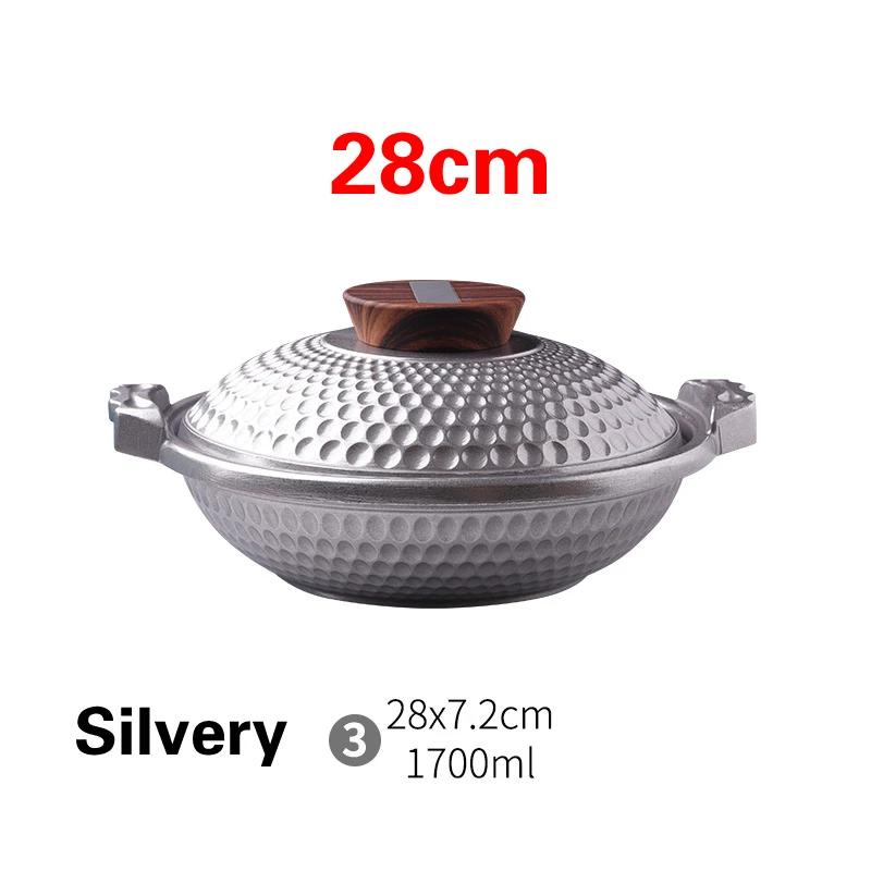 Commercial set Fish hot pot Fondue Chinoise Induction cooking gas universal aluminum pot tajine Thick uncoated soup dry pots