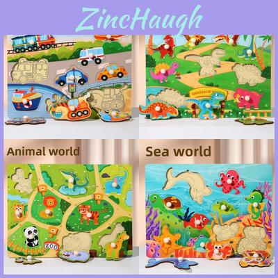Holz 3D Puzzlebaustein-Set mit DIY-Spaß für Kinder zum Spielen und Lernen