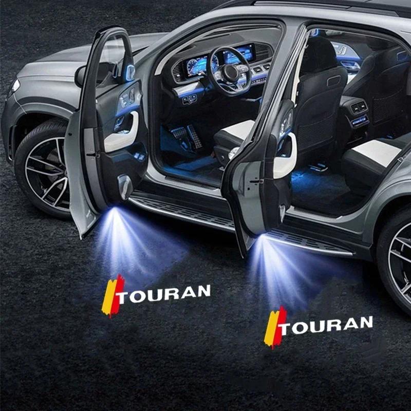 WHAQY1 2Pcs LED Car Door Logo Welcome Ghost Shadow Projector Light for VW Volkswagen Touran 2016-2018 Courtesy Lamp Decor Accessories
