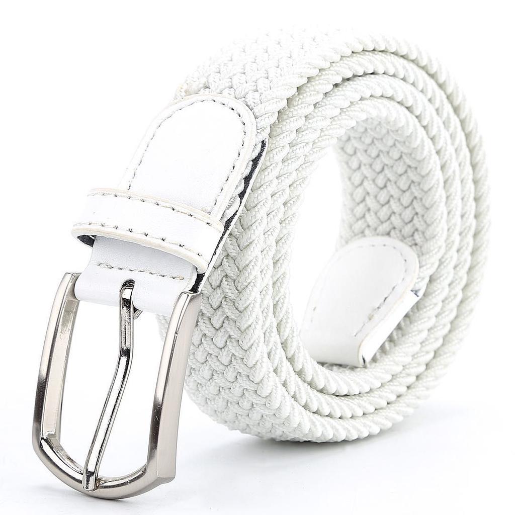 Men'S Elastic Woven Belt, Casual Women'S Canvas Elastic Belt, Pin Buckle Belt