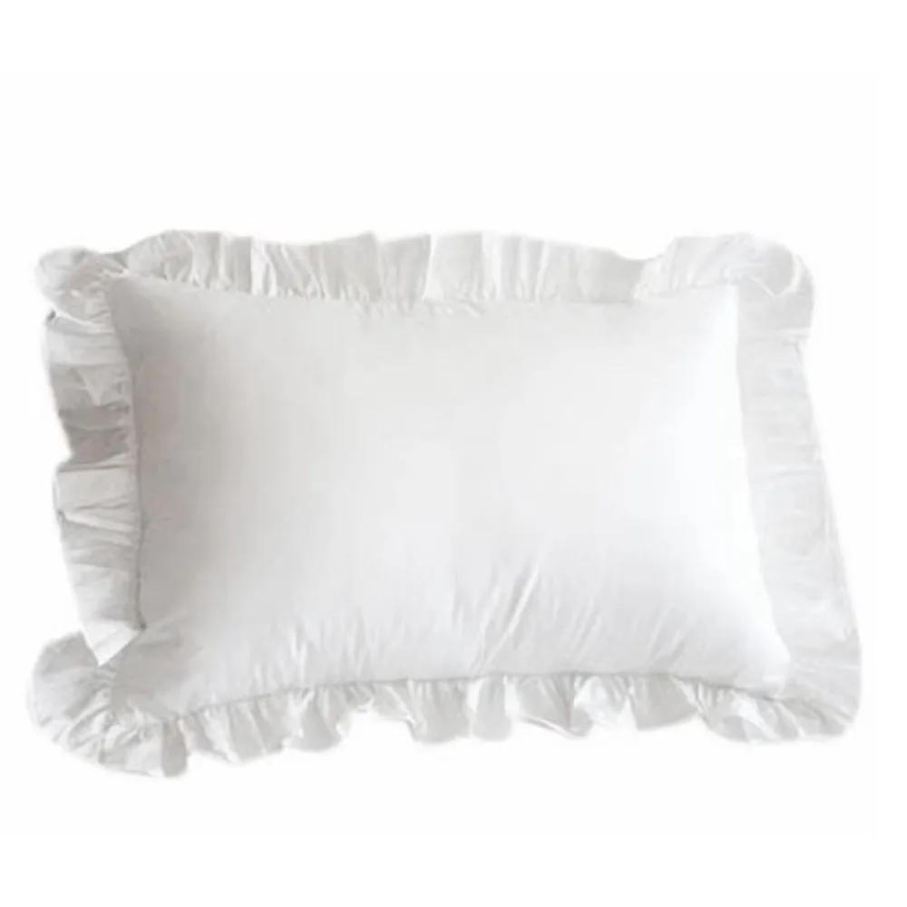European Princess Pillow Cover Cushion Ruffle Pillow Sham Decorative Cotton Pillowcases with Invisible Zipper