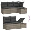 6 Piece Grey Garden Sofa Set with Cushions
