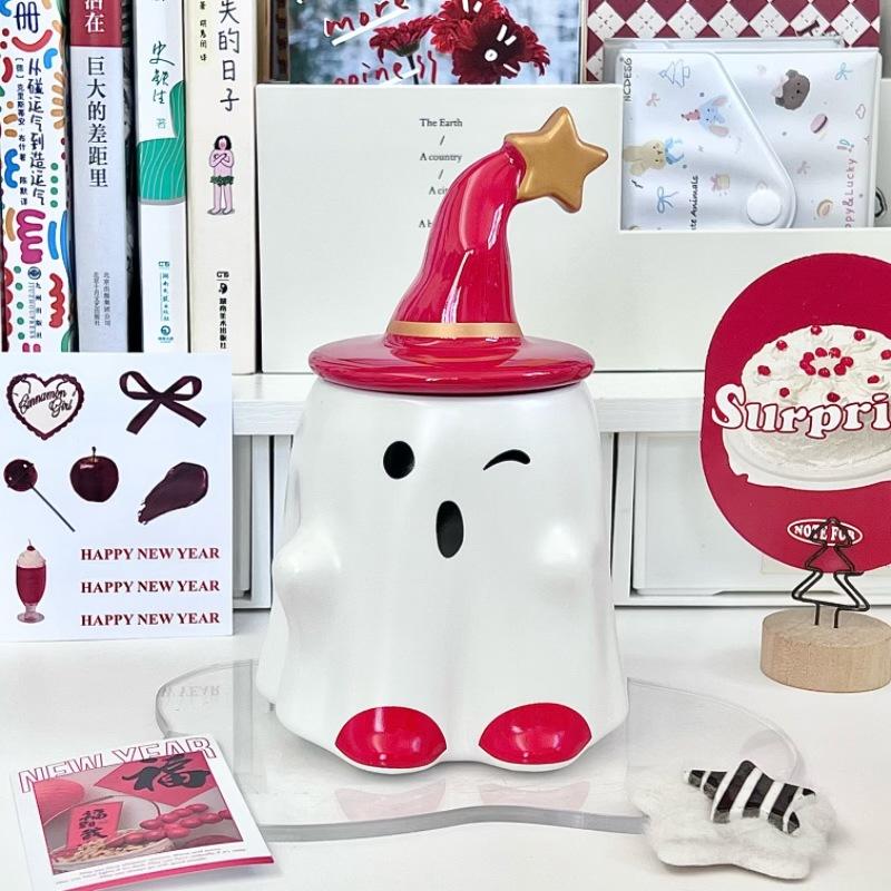 New Year's Gifts for Boys and Girls, Cute Ghost and Ghost Mugs, Girlfriends' Souvenirs, High-value Couple Ceramic Cups.