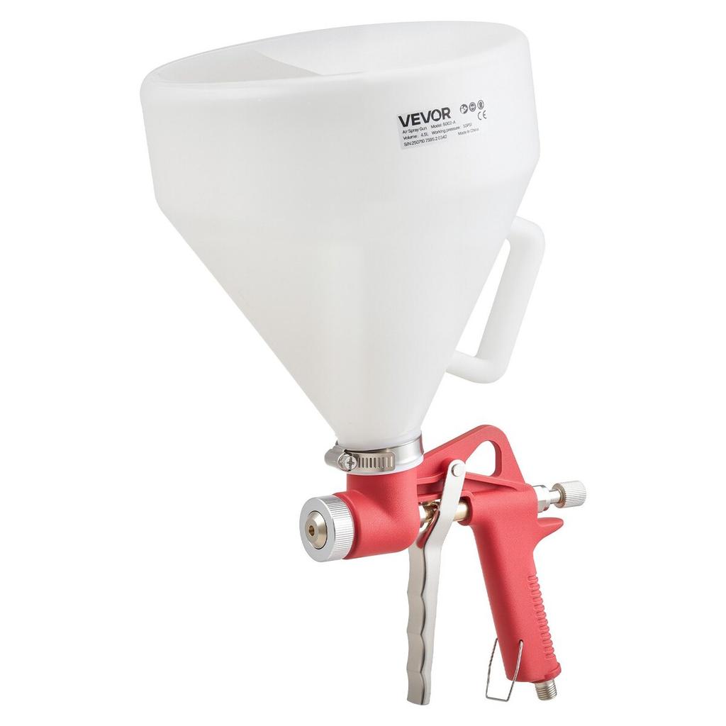 Air Texture Spray Gun, 4.5L Air Hopper Spray Gun, Professional Drywall Texture Painting Sprayer with 3 Nozzles (3.5mm, 6mm, 8mm) for Popcorn,