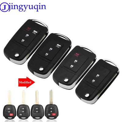 Jingyuqin 2/3/4 Para Toyota Prius RAV4 Camry Camry Mando a Distancia modificado Carcasa Cubierta de Llave Plegable