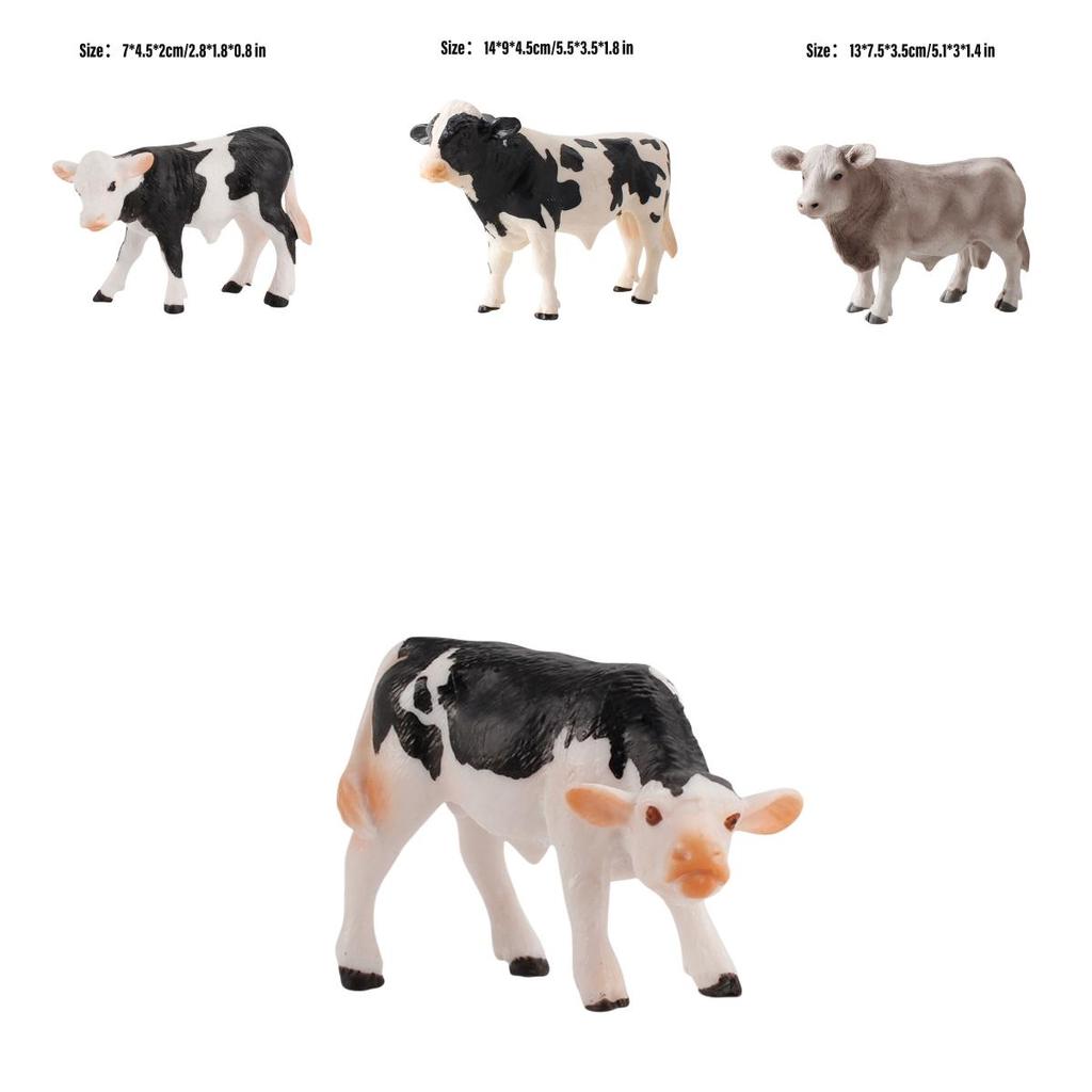 Farm Animal Figures Educational Toy Simulation Animal Model Kid's Gift Plastic Material Cow Category 14x8cm Size