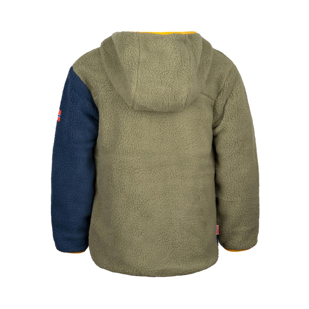 Kurtka polarowa dziecięca Trollkids Kids Aurlandsfjord Jacket z kapturem niebieska/zielona (466-335)