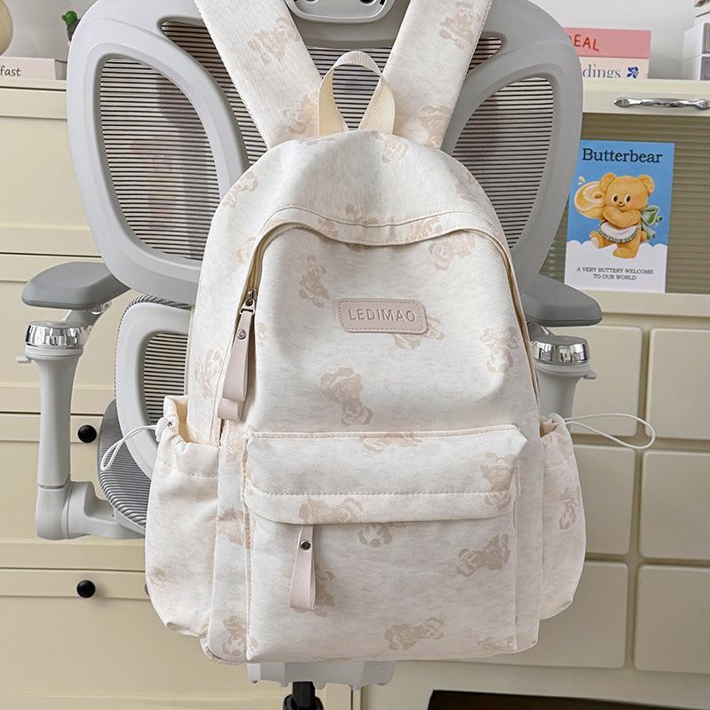 Schoolbag Korean Version of Large Capacity Nylon Student Backpack Cartoon Cute Junior High School High School College Student Japanese Casual Backpack