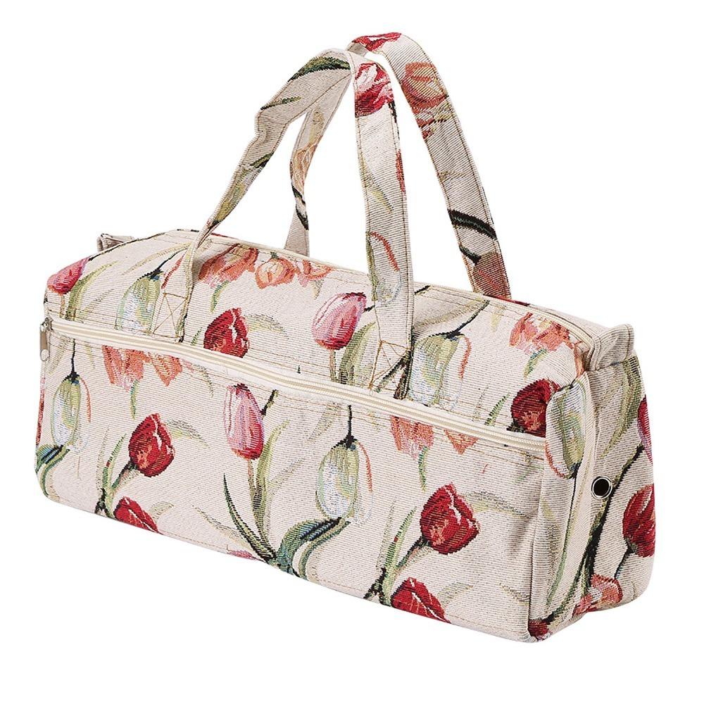 

Fabric Knitting Needles Storage Bag Woven Design Flower Sewing Accessories Organizer Yarn Storage Organizer Household Storage