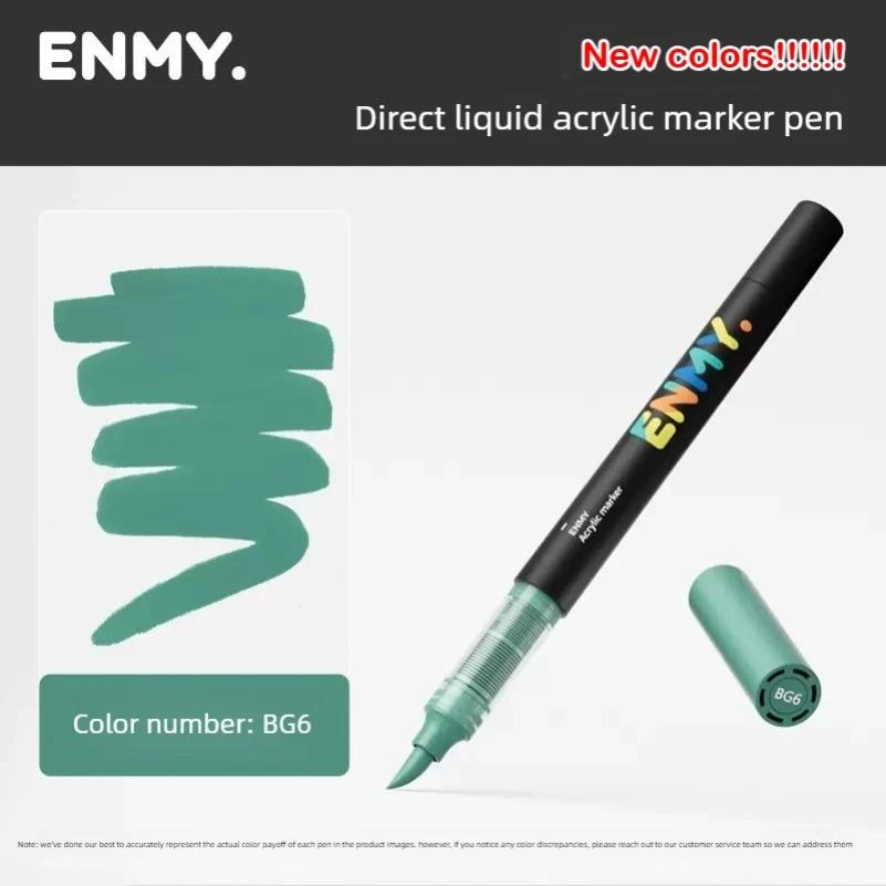 1 PC ENMY 80 Colors Direct Liquid Acrylic Markers Blendable Soft Tip Non-Transparent Art Markers School Supplies Stationery