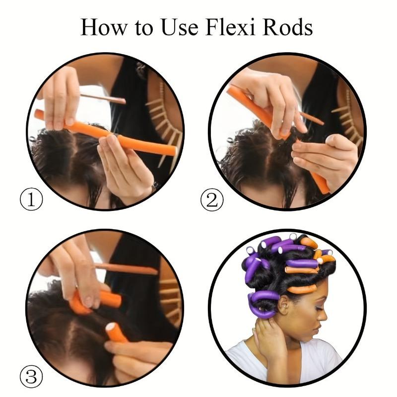 20Pcs Flexible Heatless Hair Rollers Soft Foam Twist Curl Rods for DIY Curly Hair Styling Random Colors 14x240mm Set