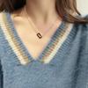Korean Geometric Rose Gold Titanium Necklace - Versatile Lucky Collarbone Chain
