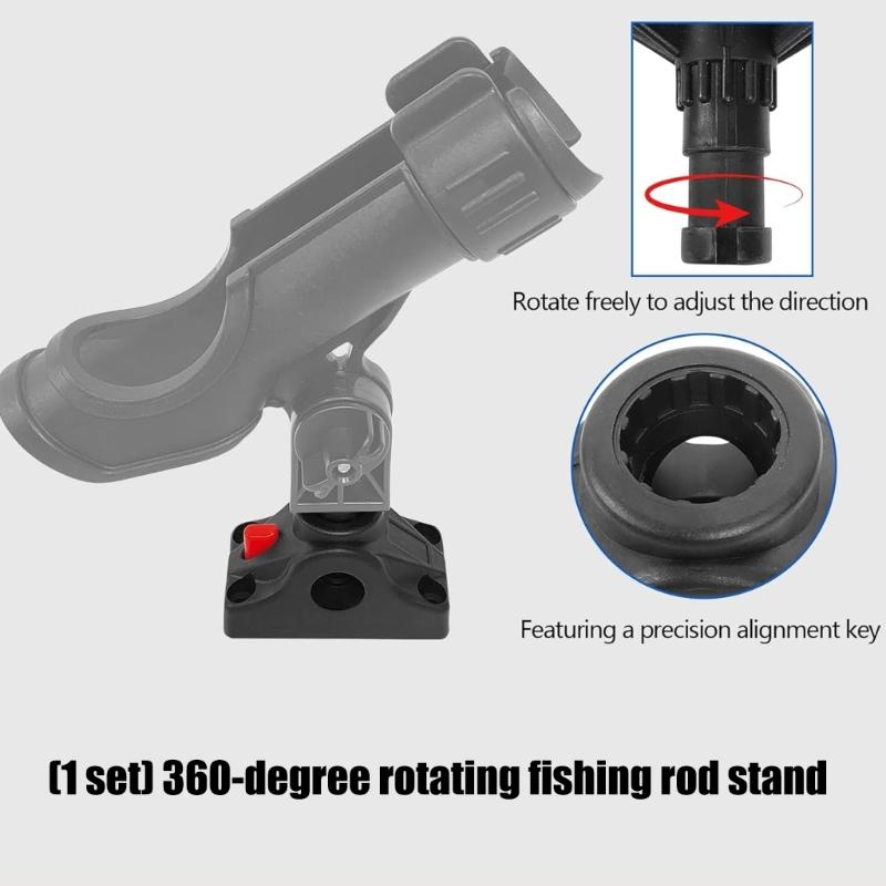360 Degree Rotating Fishing Rod Holder Kayak Boats Fishing Fix Poles Mount Base Outdoor Fishing Equipment Enduring