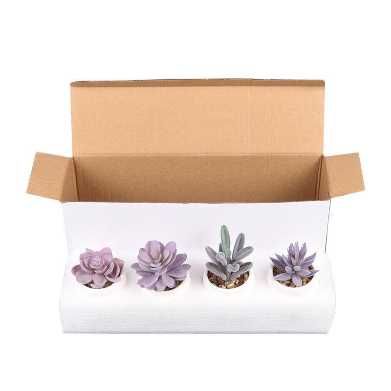 Purple Fake Succulent Potted Plant Simulation Succulent Plant Mini Fake Flower Small Bonsai Store Decoration Home Decoration
