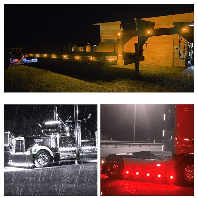 4LED Turn Signal Stop Brake Light For Car Trailer Truck Pickup Indicator Waterproof Taillamp Side Marker Lamp Tail Light