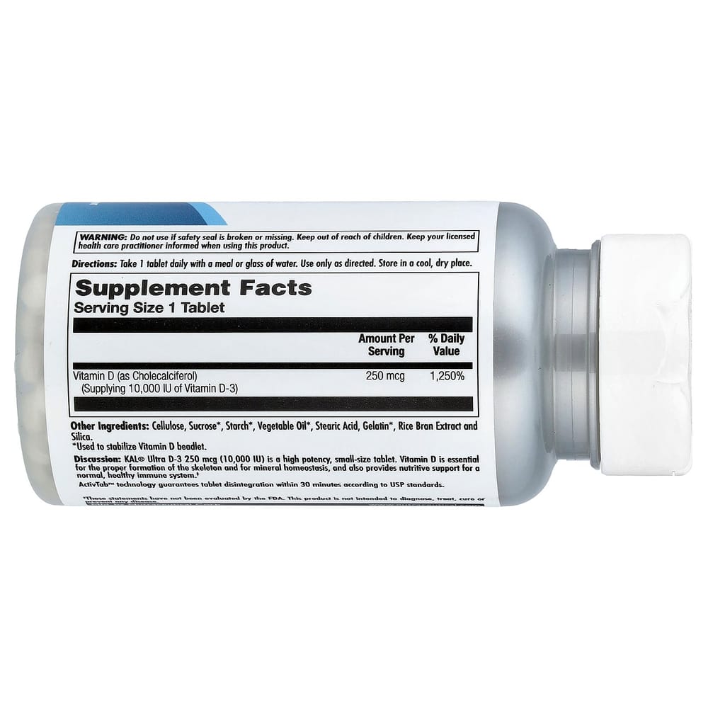 KAL Ultra D-3 250mcg (10000IU) 120 Tablets