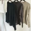 Men Sweater Solid Color Ripped O Neck Oversized Couple Sweater for Daily Wear