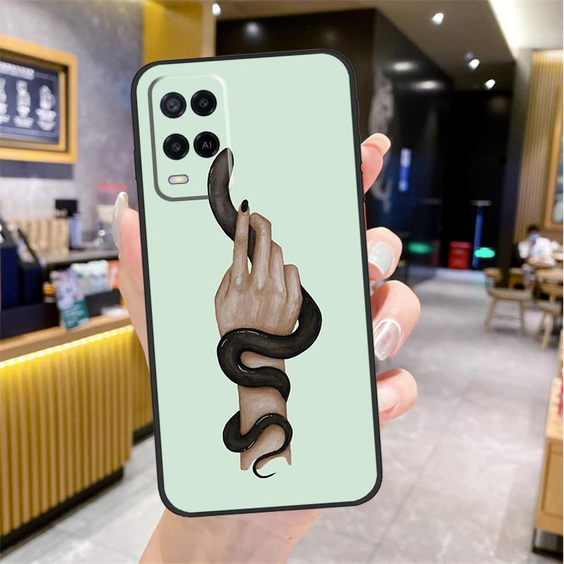 Hand Snake Case For Oppo A80 A40 A60 A18 A38 A58 A78 A98 A96 A76 A16 A94 A74 A54 A15 A17 A57 A77 A5 Pro