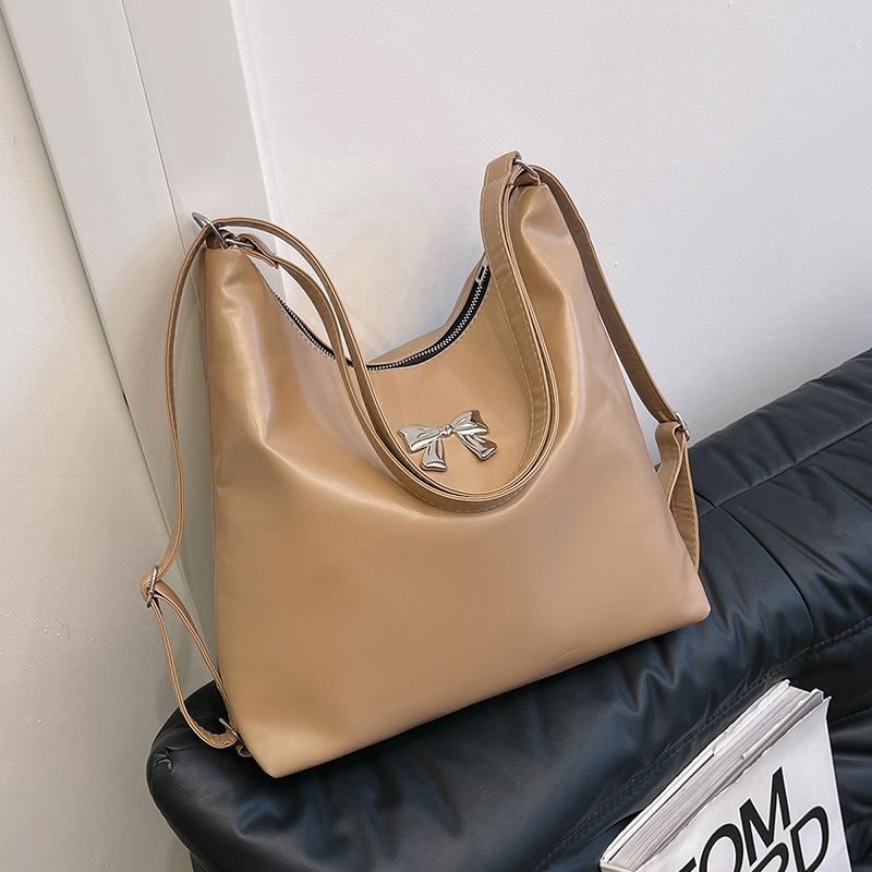 2025 Autumn Dual-purpose New Casual Butterfly Large-capacity Women's Solid Color Shoulder Bag Double Shoulder Tote Bag Women
