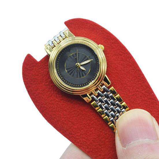 Uhrentasche, verschleißfest, kratzfest, stoßfest, Druckknopf, kurzes Samt-Druckknopf-Design, tragbare Schmuckverpackungstasche, für den täglichen Gebrauch