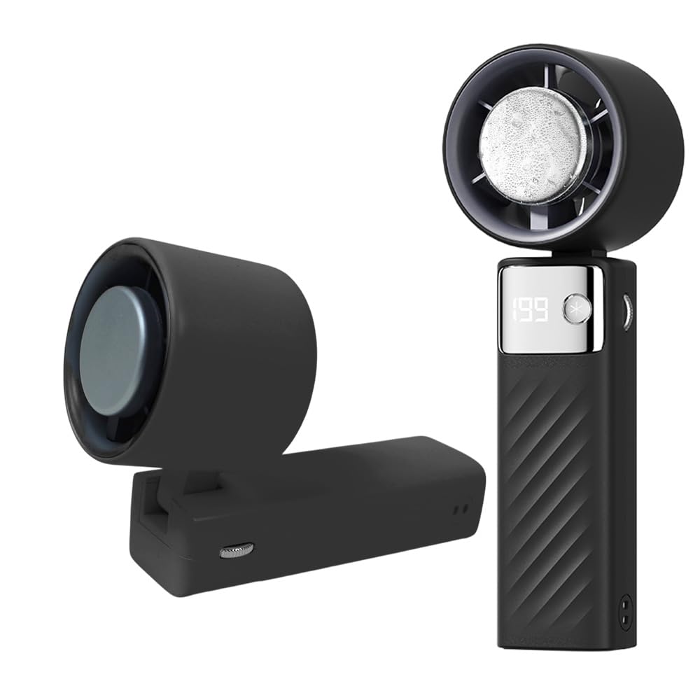 Portable Fan NEW Handheld Fan with Cooling High Stepless Fast with Cooling Mini Heat Black [2025 Model] Plate, 10m/s Airflow, 1-199 Adjustment,