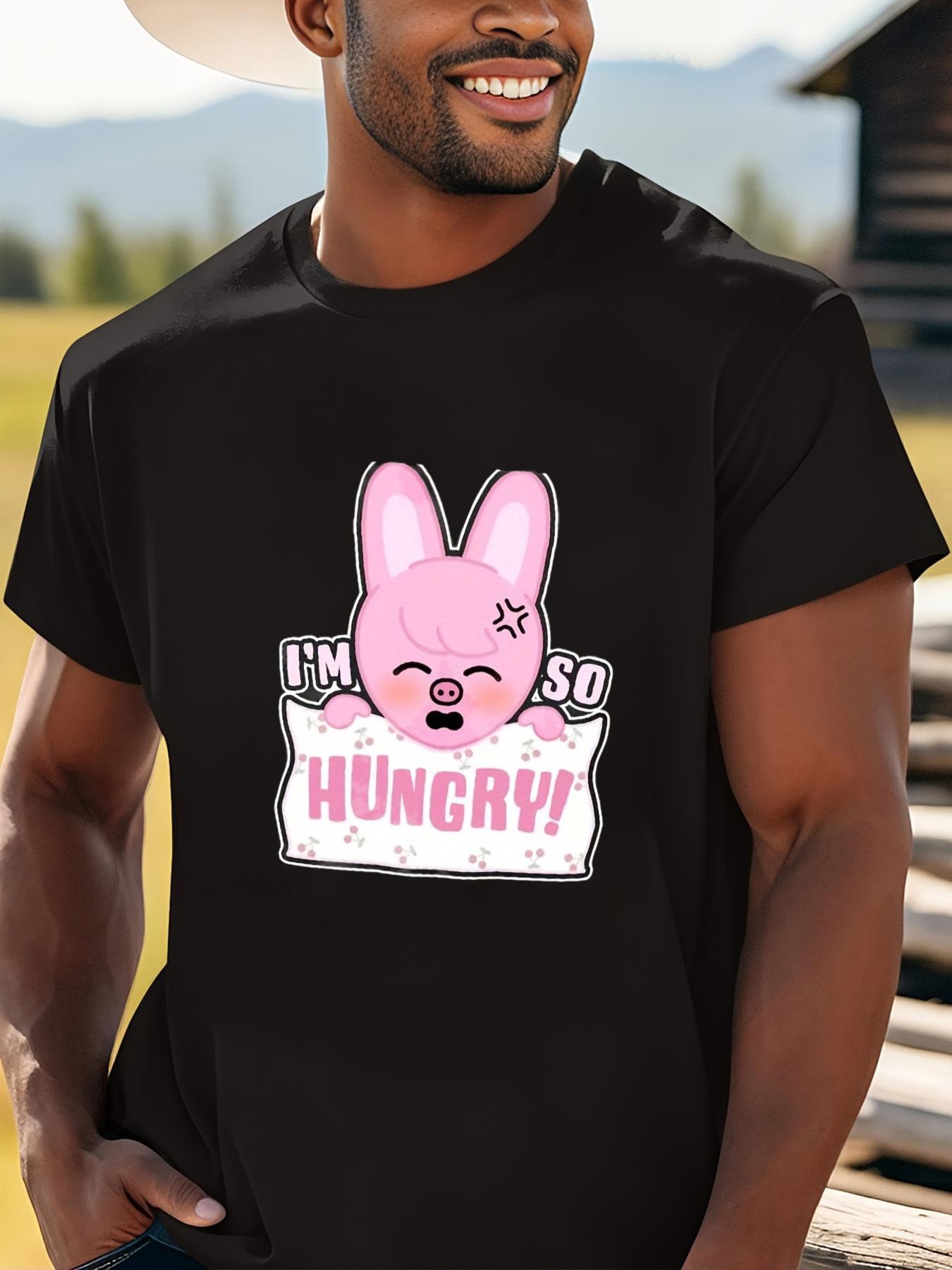 I m So Hungry! (SKZ Changbin Dwaekki) T-Shirt Graphic Tee Shirt Vintage Graphic Tee Oversized T Shirt Men 180g XXXL