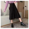 Women's Autumn and Winter Japanese Simple Pleated Skirts Fashion Retro Plain Waist Tie Drape A-Line Mid-Length Boutique Skirts