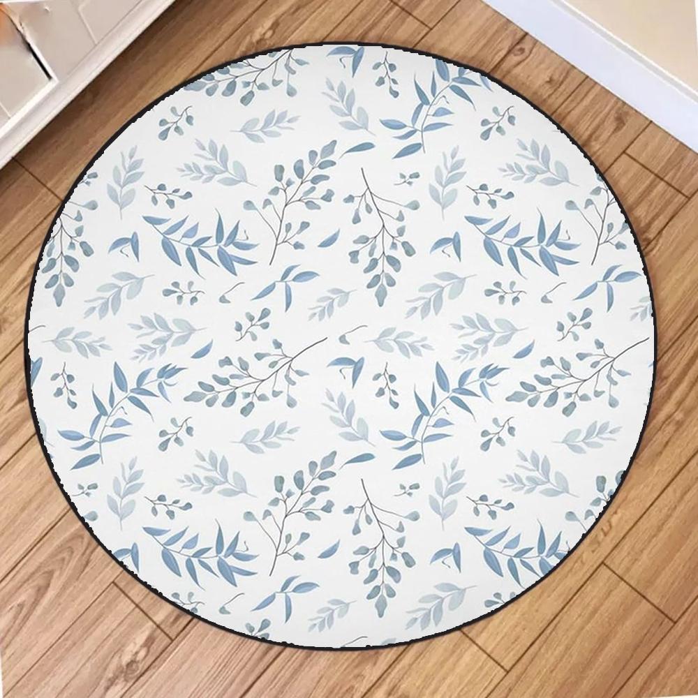 Minimalistisch Natur Aquarell Grüner Zweig Pflanzen Blätter Blumen Teppichmatte für Wohnzimmer Schlafzimmer Heimdekoration Teppich
