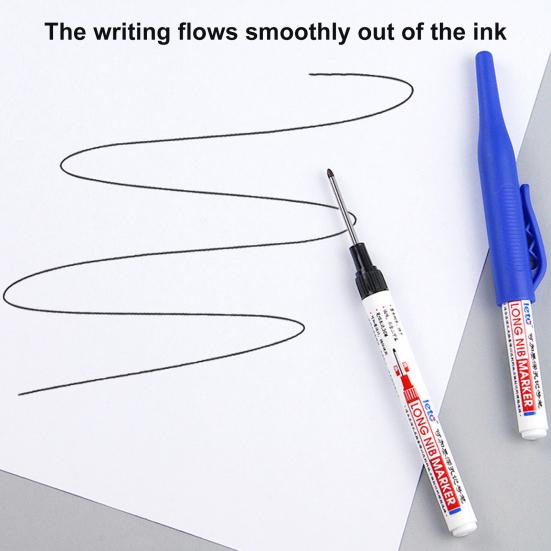 Deep Hole Marker Pen Multi-purpose Waterproof Quick Dry Large Capacity Permanent Ink Filling Clip Design Ceramic Tile Carpenter Long Head Marker