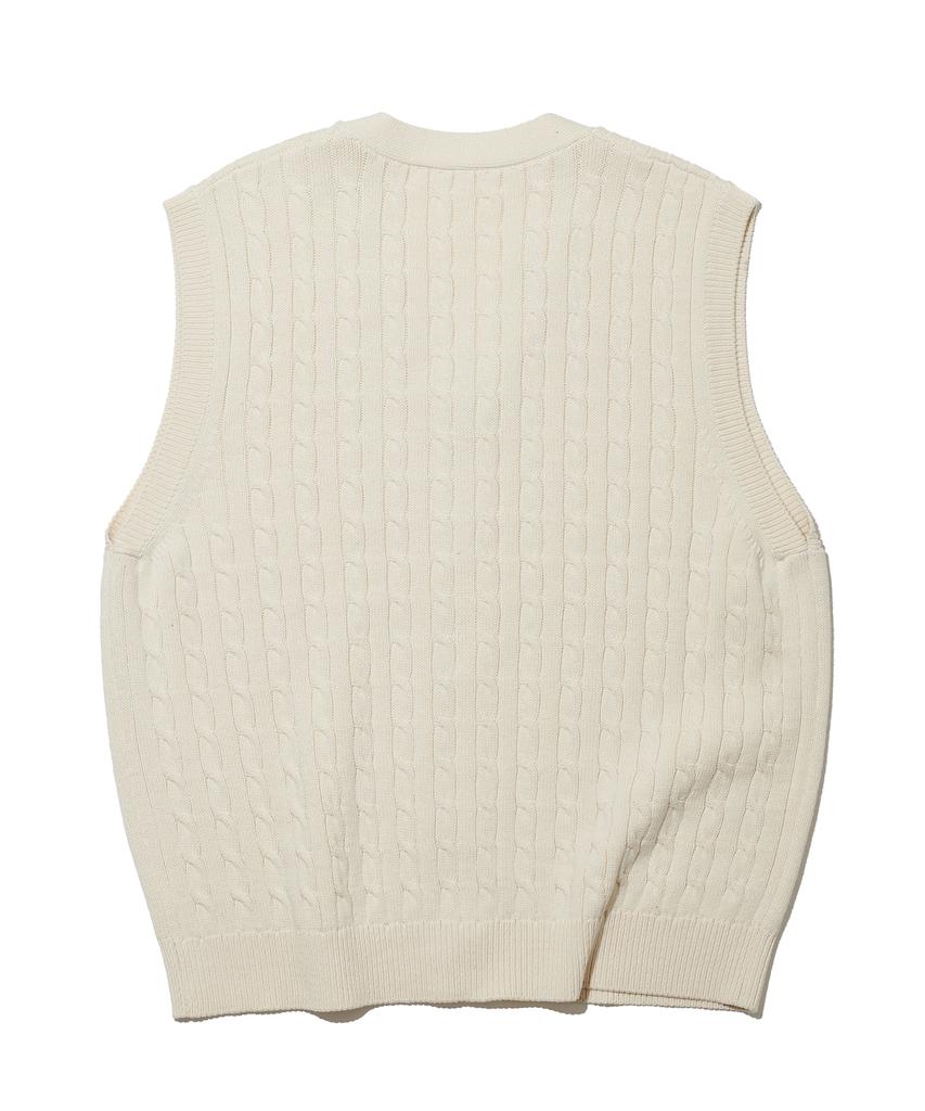 Takeasy Cable Smallakku Vest Cardigan (Ivory)