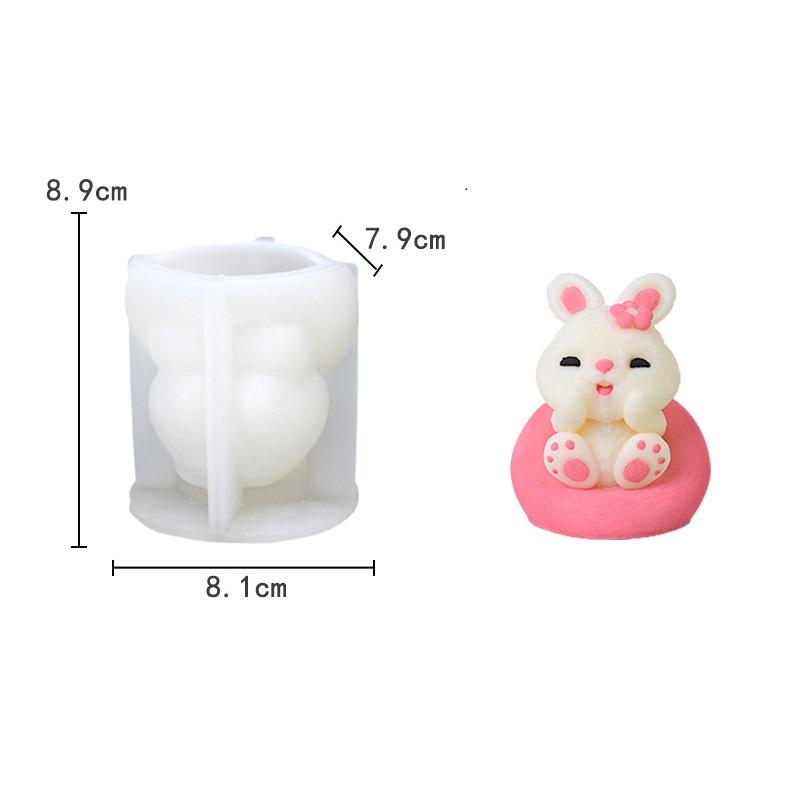 Multi-style Rabbit Silicone Candle Mold Easter Animal Cute Rabbit Aromatherapy Plaster Soap Resin Mould 3D Crafts Casting Tool