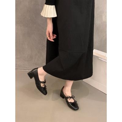 French Medium High Heel Silver Mary Jane Single Shoes Women's Shoes Spring and Autumn 2024 New Summer Square Head Gentle Evening Shoes