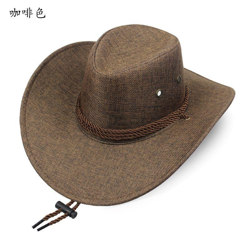 Hat Men's Big Eaves Sun Hat Outdoor Beach Hat Sun Hat Men's Hat Mountaineering Hat Panama Cowboy Hat