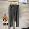 Autumn and winter new men's pants business casual men's straight slim pants long pants versatile solid color blue men's clothing