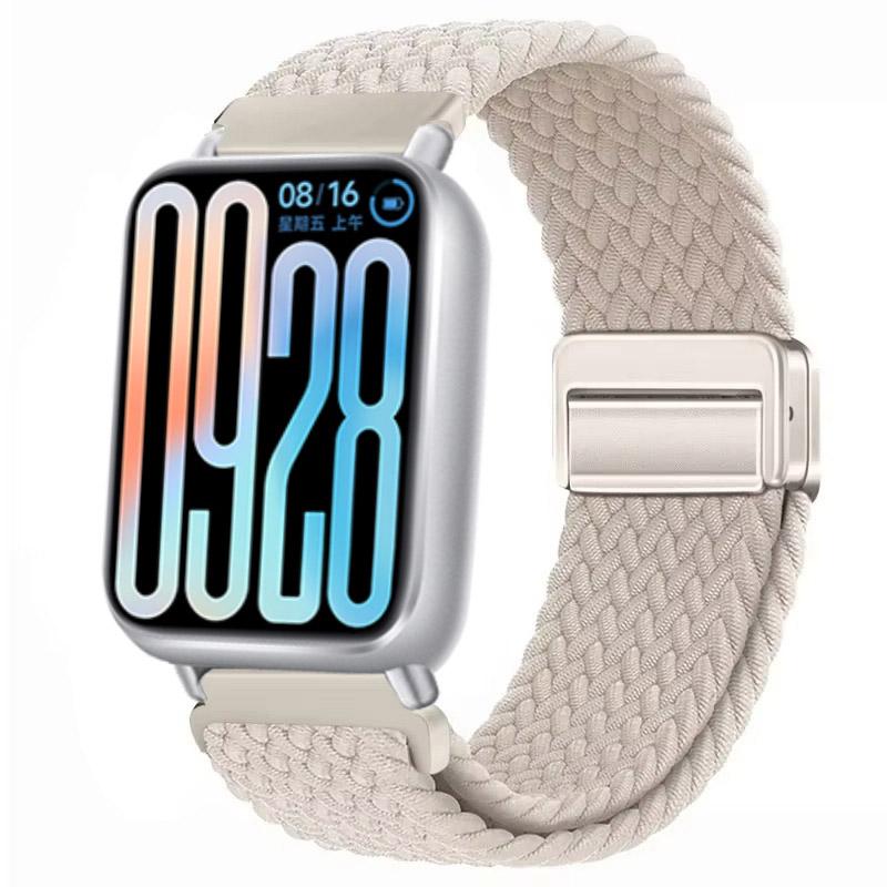 Bracelet en nylon pour Xiaomi Band 8Pro/9Pro Tressé à boucle magnétique Respirant Réglable Bracelet pour Redmi Watch 5-4 Bracelet de montre