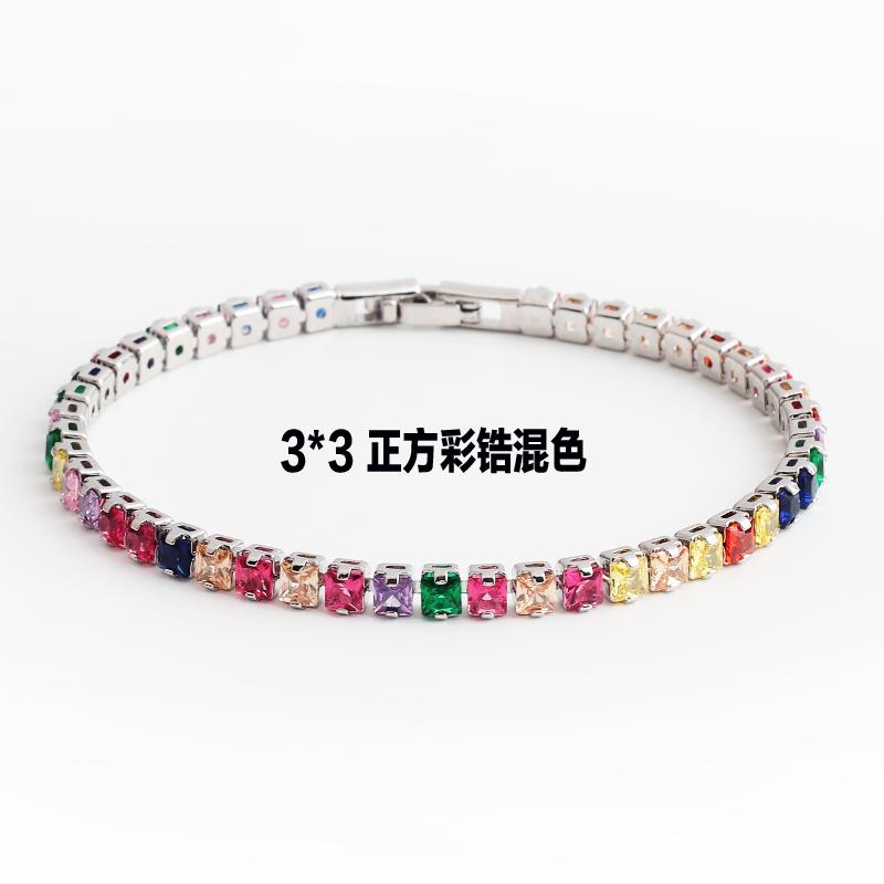 Iced Out Zircon Tennis Bracelet For Women Luxury Shiny Crystal Bracelets Hand Chain Hippie Trendy Accessories Jewelry Gifts