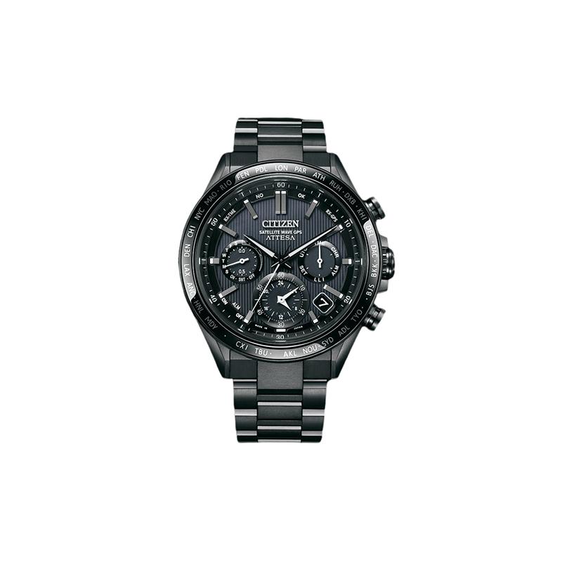 

CITIZEN 100 meters waterproof solar Quartz titanium strap 44.6 men s watch black dial CC4055-65E чорний