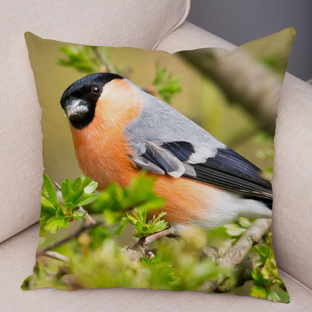 

Диван Главная Автомобильная наволочка Красочный цветок птица украшение милый чехол для подушки с дикой природой 40x40cm