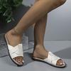 Large Size Summer New Women's Slippers Cross-woven Flat Bottom Simple Versatile Slippers