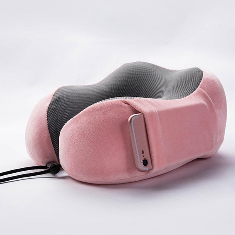 Travel Pillow Memory Foam U Shaped Neck Ergonomic Flight Pillow, Comfortable Head Cushion Support for Airplane, Train, Car.