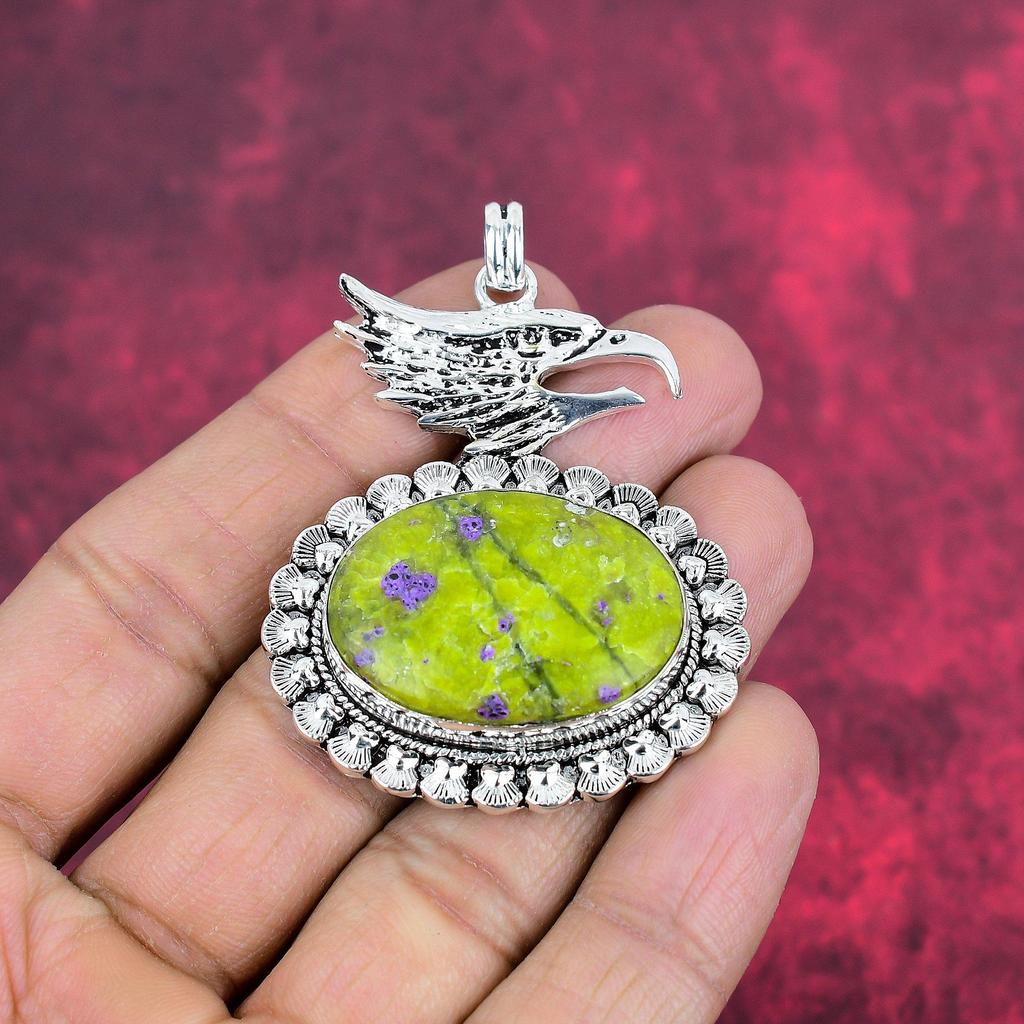 Stichtite Handmade Gemstone Pendant, 925 Solid Sterling Silver Pendant Antique Jewelry, For Engagement Gift
