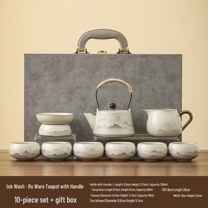 Chaxun Ink Ru Kiln Kung Fu Tea Set