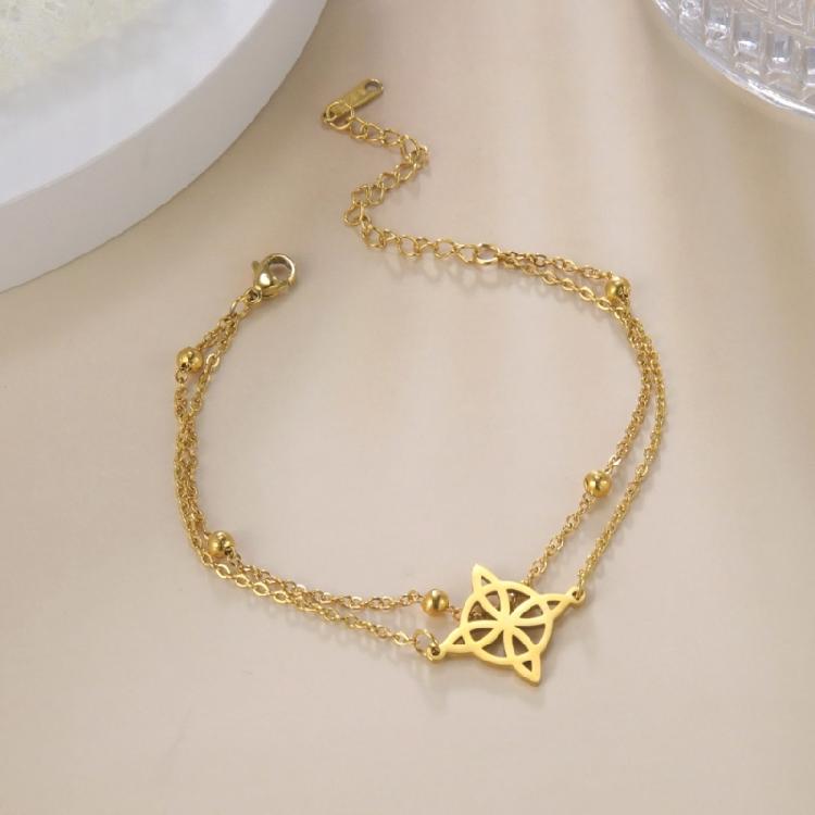 Witch Knot Charm Bracelets Stainless Steel Witch Knot Chain Bracelet Women Men