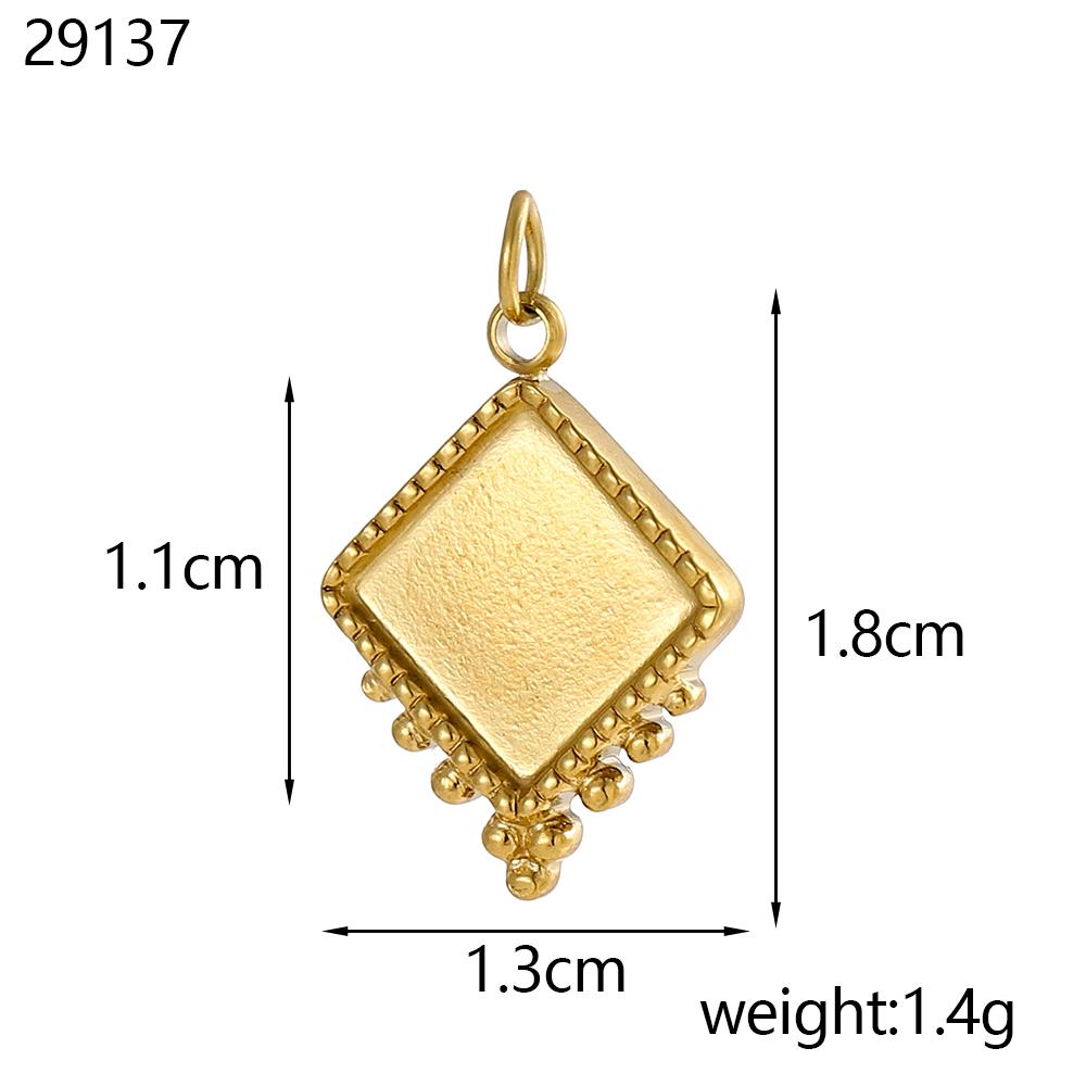 

CARLIDANA Stainless Steel Round Sun Square Gold Plated Tray Charm Pendants for DIY Bracelet Necklace Women Jewelry Making