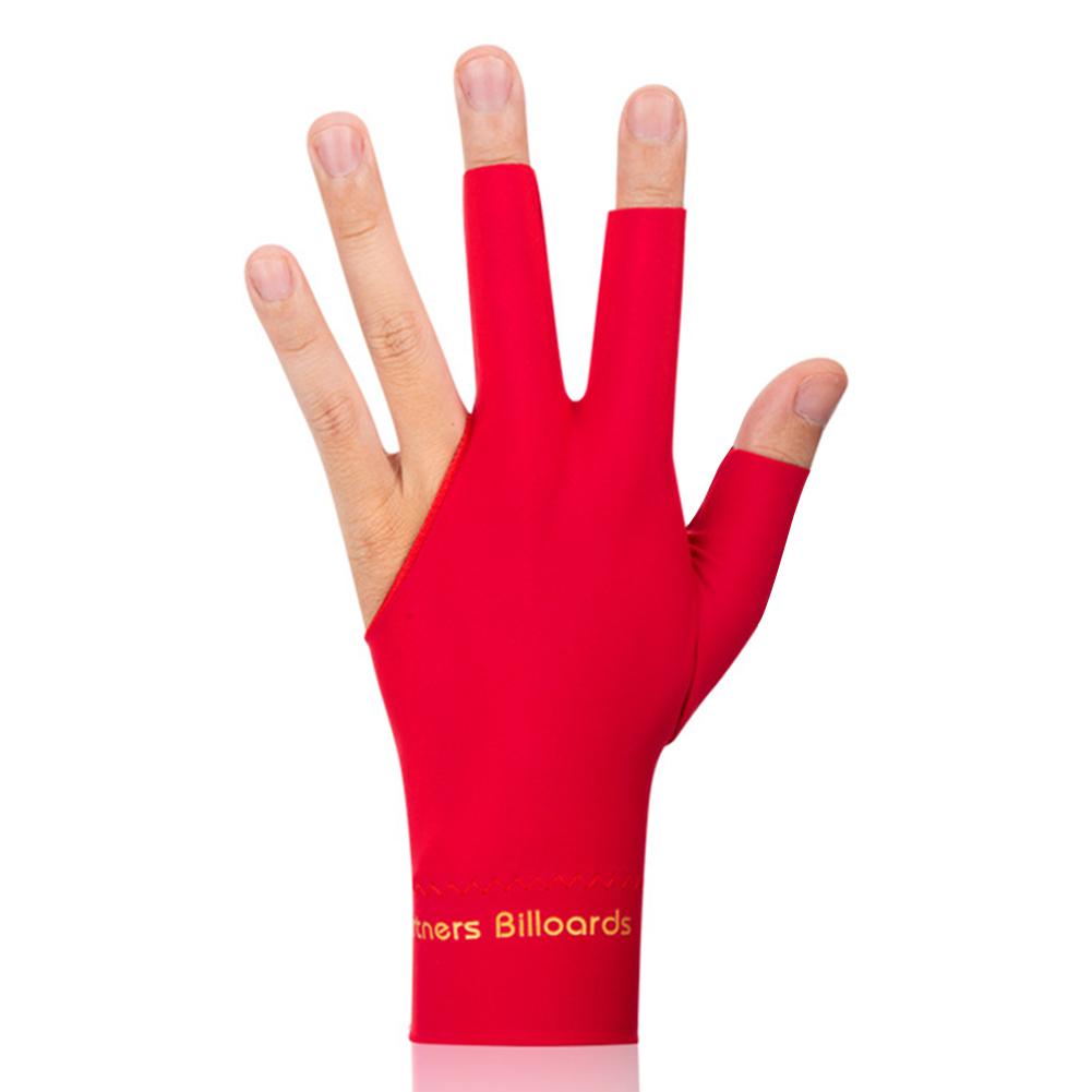 

EY# Billiard Gloves 3 Finger Snooker Gloves Breathable Billiard Supplies (Red Le
