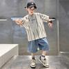 Boys Fashion Short-sleeved T-shirt Set 2025 Summer Children's Leisure Set