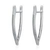 V-Shaped Triangle Cubic Zirconia Stud Earrings for Women - European & American Fashion, Geometric Ear Jewelry, Copper