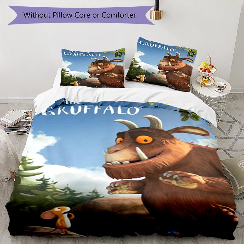 Ensemble de literie 3 pièces Le Gruffalo Housse de couette Fermeture Comprend 1 housse de couette et 2 taies d'oreiller, Doux et confortable pour toutes les saisons.