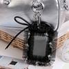 Elegant Badge Holder Gothic Bowknot Keychain Beaded Lace Card Charm Accessory Alternative Fashion Keyring